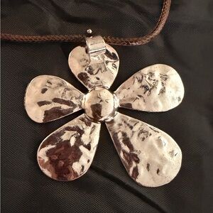 Silver Flower Pendant Necklace